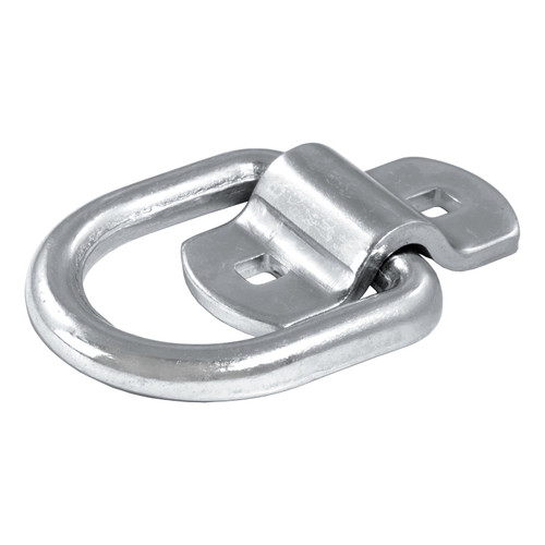 CURT 83742 - 3" x 3" Surface-Mounted Tie-Down D-Ring (3,600 lbs, Clear Zinc)