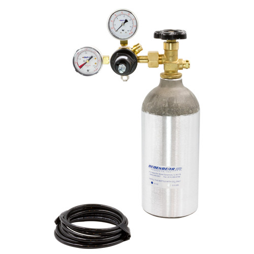 Dedenbear AB25K - CO2 BOTTLE KIT, COMPLETE KIT INCLUDES 2.5 LB. BOTTLE, VALVE, REGULATOR & TUBING