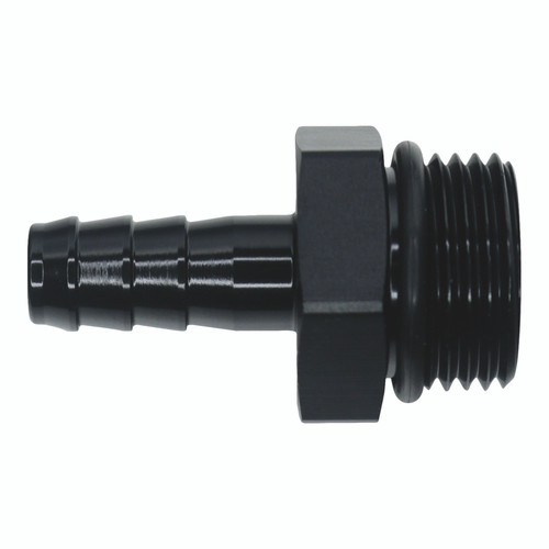 Deatschwerks 6-02-0517-B - 10AN ORB Male to 3/8in Male Triple Barb Fitting (Incl O-Ring) - Anodized Matte Black