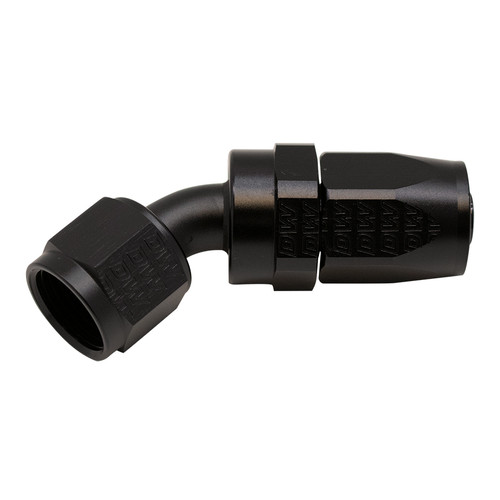 Deatschwerks 6-02-0806-B - 8AN Female Swivel 45-Degree Hose End CPE - Anodized Matte Black