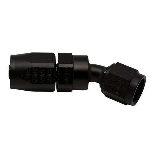 Deatschwerks 6-02-0818-B - 6 AN Female Flare Swivel 30-Degree Hose End CPE - Anodized Matte Black
