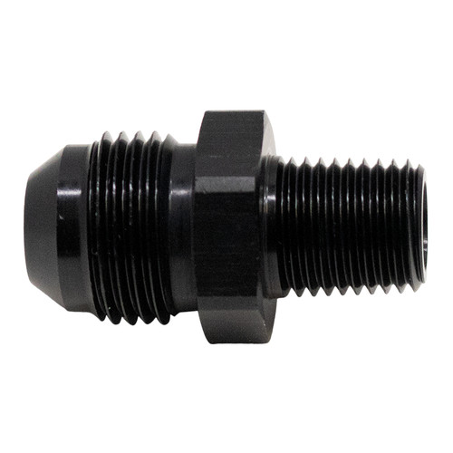 Deatschwerks 6-02-0904-B - 8AN Male Flare to 1/4in Male NPT Adapter - Anodized Matte Black