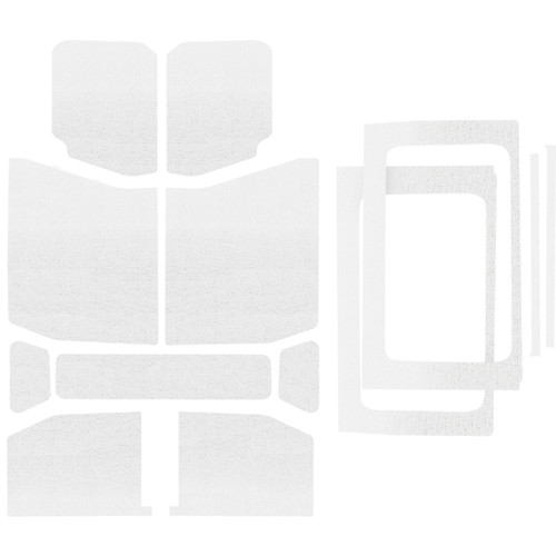 DEI 50180 - 18-23 Jeep Wrangler JL 4-Door Boom Mat Complete Headliner Kit - 13 Piece - White