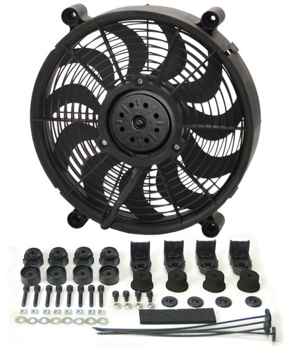 Derale 16214 - 14" High Output Single RAD Pusher/Puller Fan with Premium Mount Kit