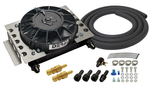 Derale 15950 - 15 Row Atomic Cool Plate & Fin Remote Transmission Cooler Kit, -8AN