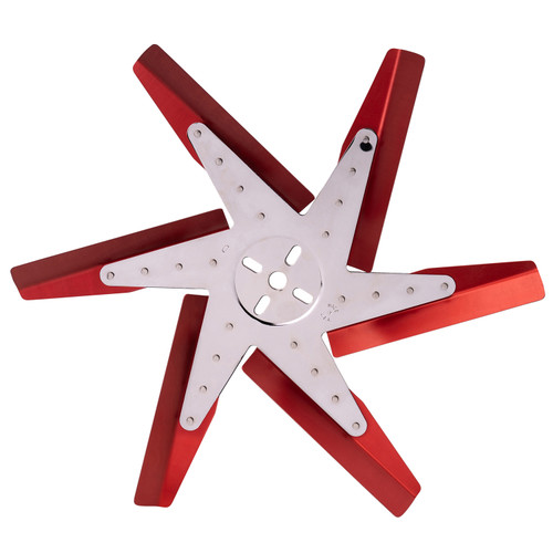 Derale 19418 - 18" High Performance Aluminum Standard Rotation Flex Fan Red Blade w/ Chrome Hub