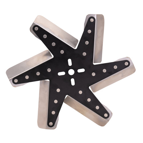 Derale 19313 - 13" High Performance Stainless Steel Reverse Rotation Flex Fan, Black Hub