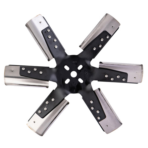 Derale 17615 - 15" Heavy Duty Stainless Steel Reverse Rotation Flex Fan, Black Hub