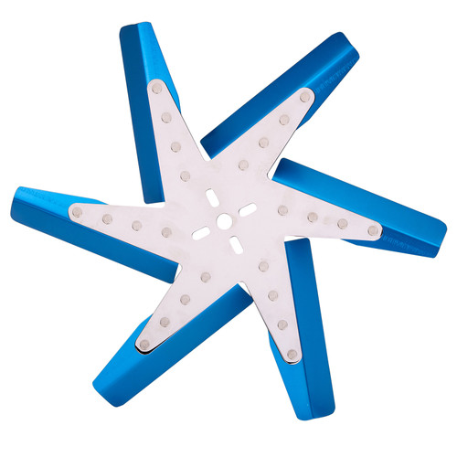 Derale 19517 - 17" High Performance Alum Standard Rotation Flex Fan, Blue Blade with Chrome Hub
