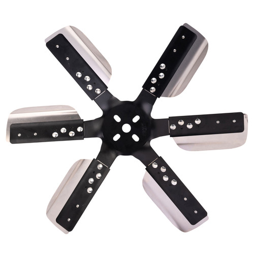 Derale 17618 - 18" Heavy Duty Stainless Steel Reverse Rotation Flex Fan, Black Hub