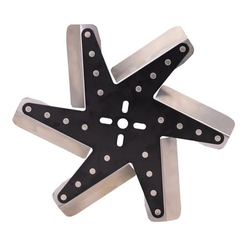 Derale 19113 - 13" High Performance Stainless Steel Standard Rotation Flex Fan, Black Hub