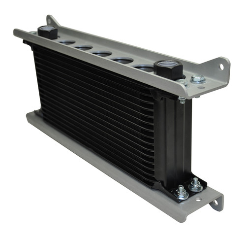 Derale 50023 - Single Stacked Plate Brushed Aluminum Brackets With Mounting Hardware