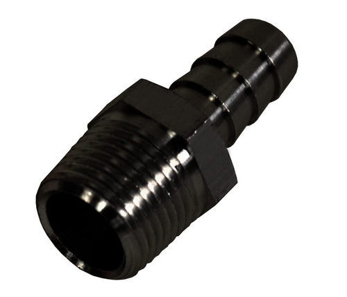 Derale 98101 - Straight Hose Barb Fitting, 3/8" NPT Male x 3/8" Barb, Each