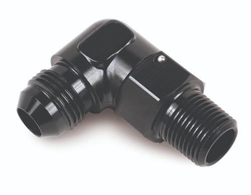 Derale 59606 - Aluminum Swivel Fitting 90° 3/8" NPT x -6AN Male