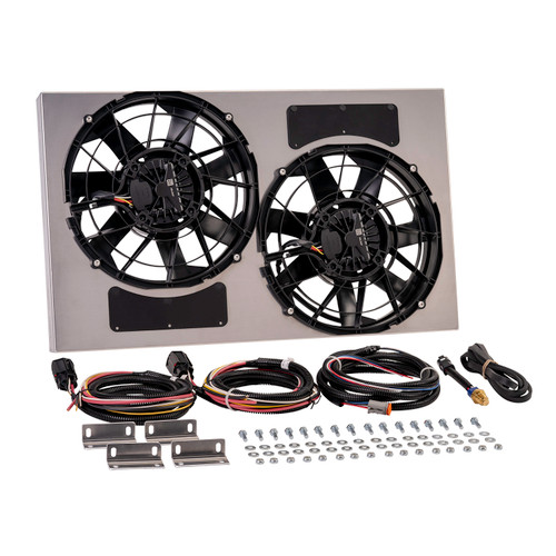 Derale 67938-195 - Powerpack - Brushless Dual 12" RAD Fan/Alum Shroud Kit w/ PWM Controller