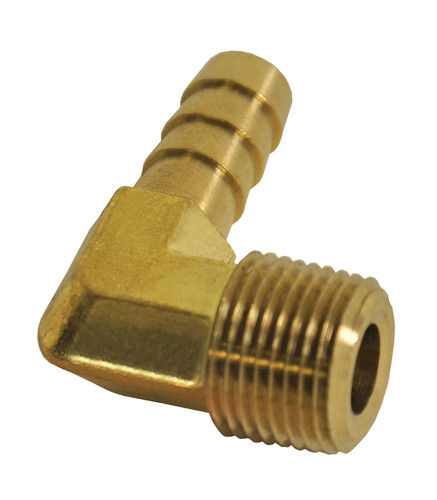 Derale 98233 - 3/8" NPT Male x 3/8" Barb 90° Hose Fitting, Each