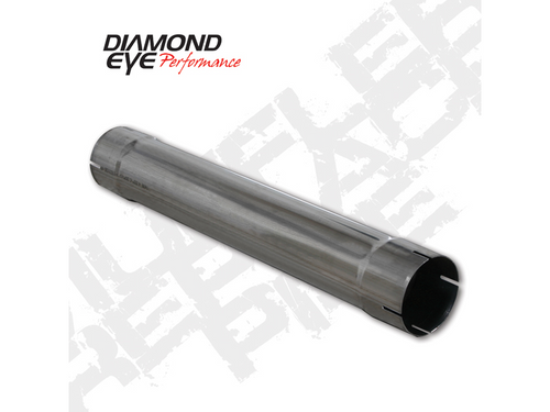 Diamond Eye 510209 - Muffler Delete Pipe Replacement 27 Inch 4 Inch Inlet/Outlet Stainless Performance Muffler Replacement