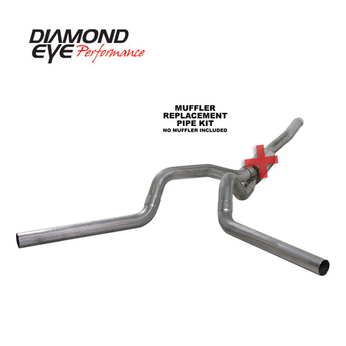 Diamond Eye K4124S-RP - KIT 4in CB MFLR RPLCMENT PIPE DUAL SS: 2006-2007.5 CHEVY/GMC 6.6L 2500/3500