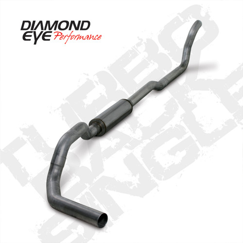 Diamond Eye K4209S-RP - Turbo Back Exhaust 1989-93 Dodge 5.9L Cummins Dodge RAM 2500/3500 2X4 4 Inch Stainless Turbo Back Single Muffler Replacment