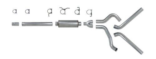 Diamond Eye K4312S - Cat Back Exhaust System 94-97.5 F250/F350 4 inch Single In/Out Split Rear/Side With Muffler Stainless
