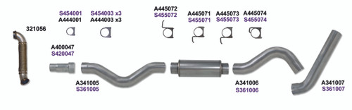 Diamond Eye K5123S - Cat Back Exhaust System For 06-07 Silverado/Sierra 2500/3500 5 Inch Single Pass With Muffler Stainless