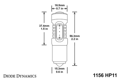 Diode Dynamics DD0002S - 1156 LED Bulb HP11 LED Red Single