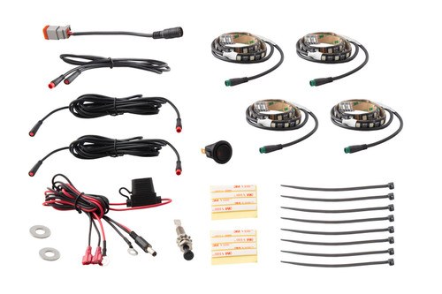 Diode Dynamics DD0444 - RGBW Engine Bay Strip Kit 4pc Multicolor