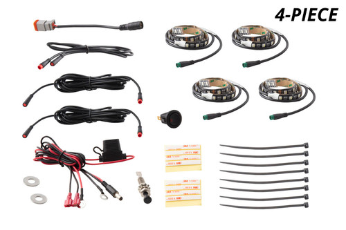 Diode Dynamics DD0444 - RGBW Engine Bay Strip Kit 4pc Multicolor Diode Dynamics DD0444 - RGBW Engine Bay Strip Kit 4pc Multicolor