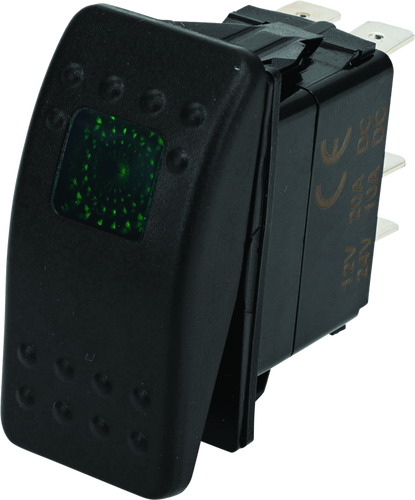 DragonFire Racing 520983 - Lighted Switch On/Off Rocker Switch Green Lite DragonFire Racing 520983 - Lighted Switch On/Off Rocker Switch Green Lite