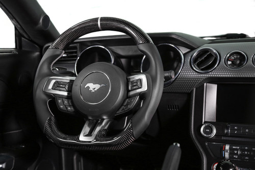 Drake Muscle MU950-05 - Cars Steering Wheel - Carbon Fiber with Leather Grips