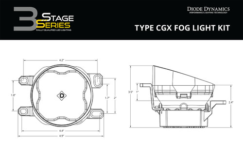 Diode Dynamics DD7203-SS3FOG-3075 - SS3 LED Fog Light Kit for 2012-2014 Toyota Prius, Yellow SAE Fog Max with Backlight