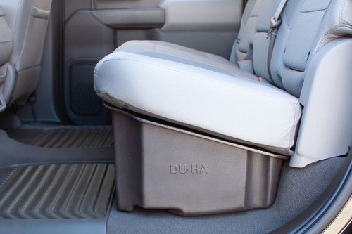 DU-HA 10401 - DÜHA Under Seat Storage fits 19-25 Chevy Silverado/GMC Sierra Light Duty Crew Cab & 20-25 Heavy Duty Crew Cab New Body Style - Heavy-Duty Back Seat Organizer - Brown