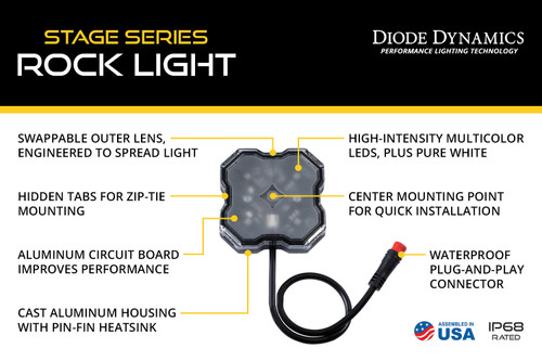 Diode Dynamics DD7461 - Stage Series RGBW LED Rock Light (add-on 2-pack)