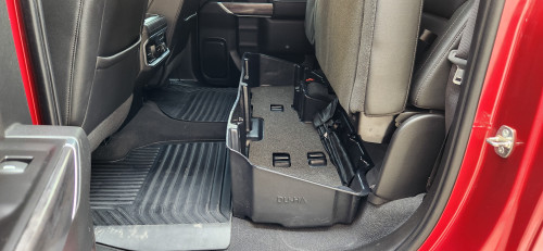 DU-HA 10400 - DÜHA Under Seat Storage fits 19-25 Chevy Silverado/GMC Sierra Light Duty Crew Cab & 20-25 Heavy Duty Crew Cab New Body Style - Heavy-Duty Back Seat Organizer - Black