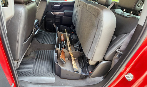 DU-HA 10400 - DÜHA Under Seat Storage fits 19-25 Chevy Silverado/GMC Sierra Light Duty Crew Cab & 20-25 Heavy Duty Crew Cab New Body Style - Heavy-Duty Back Seat Organizer - Black