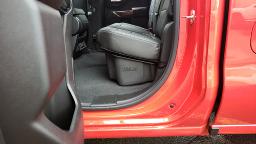 DU-HA 10420 - DÜHA Under Seat Storage fits 19-25 Chevy Silverado/GMC Sierra Light Duty Crew Cab & 20-25 Heavy Duty New Body Style Double Cab - Heavy-Duty Back Seat Organizer - Black