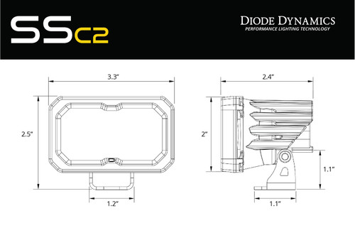 Diode Dynamics DD7668 - Stage Series 2 Inch Roll Bar Reverse Light Kit, SSC2 Pro (Pair)