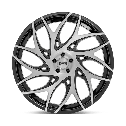 Dub S260240090+15 - S260 G.O.A.T. 24X10 Brushed Face With Gloss Black Dark Tint Spokes