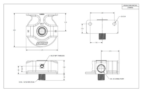 Earl's Performance 2188ERL - Billet Remote Oil Filter Mount Kit