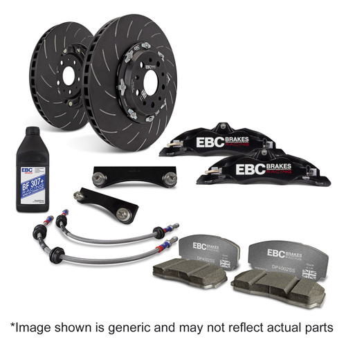 EBC BBK003BLK-3 - Racing 92-00 BMW M3 (E36) w/Meyle Control Arms Black Apollo-4 Calipers 330mm Rotors Front BBK