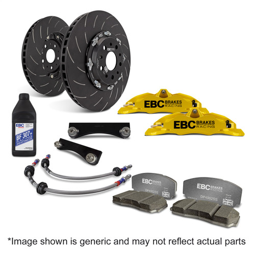 EBC BBK005YEL-2 - Racing 15-21 Volkswagen GTI Mk7 Yellow Apollo-4 Calipers 355mm Rotors Front Big Brake Kit