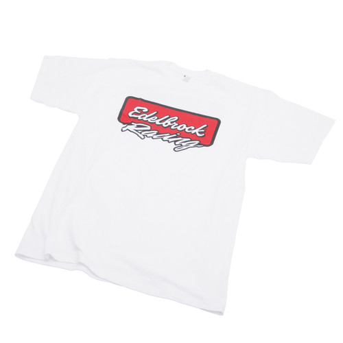 Edelbrock 2362 - Both sides features the  Racing logo. This shirt is a Unisex Hanes 5.2 Oz. 50/50 EcoSmart T-Shirt. The 50% polyester includes a 5% blend of fibers made from recycled plastic bottles