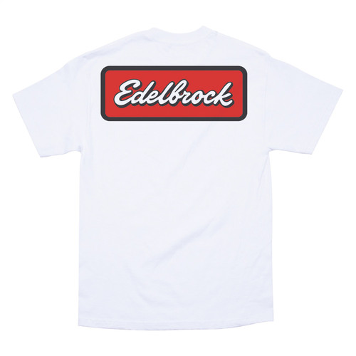 Edelbrock 289070 - T-SHIRT, S/S  BADGE WHITE (XL)