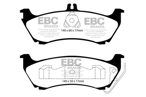 EBC DP31437C - 99-02 Mercedes-Benz M-Class (ML) ML320 3.2 Redstuff Rear Brake Pads