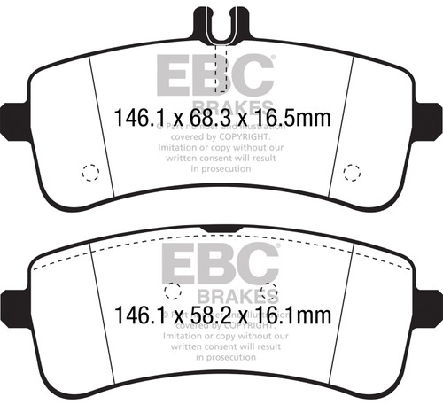 EBC DP32350C - 2015+ Mercedes-Benz C63 S AMG (W205) 4.0L Twin Turbo Redstuff Rear Brake Pads