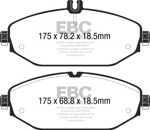 EBC DP42214R - 15+ Mercedes-Benz C300 (W205) 2.0 Turbo Yellowstuff Front Brake Pads