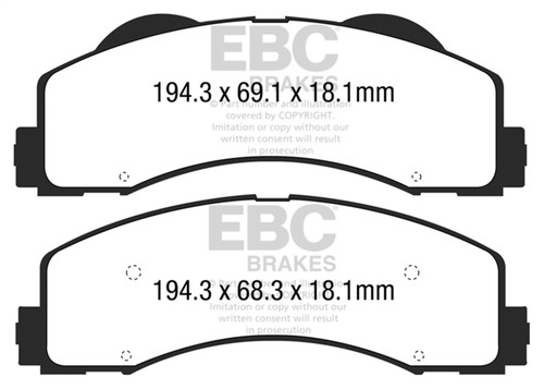 EBC DP63034 - 15+ Ford F150 2.7 Twin Turbo (2WD) Greenstuff Front Brake Pads