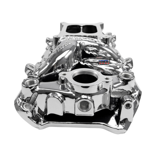 Edelbrock 7561-CP - RPM Air-Gap Intake Manifold for Big-Block Chevy Oval Port, Chrome Plasma Finish