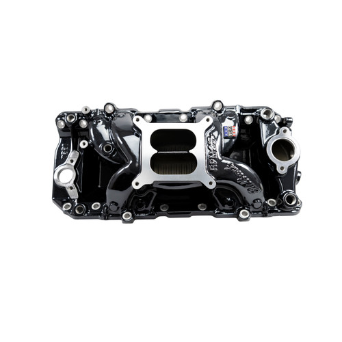 Edelbrock 7561-BP - Intake Manifold; Big Block Chevy Oval Port; RPM Air Gap; Black Plasma Coated