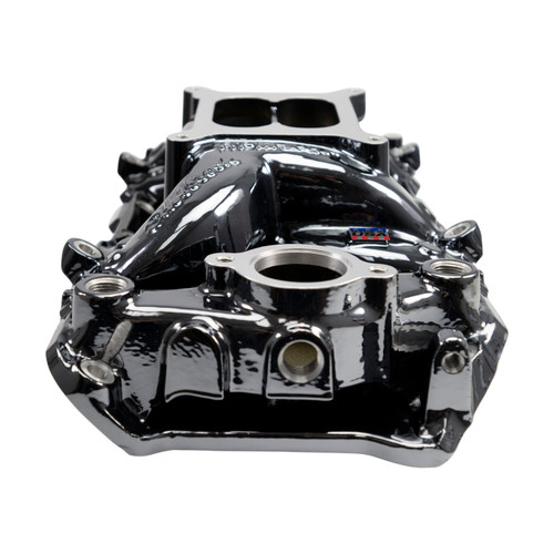 Edelbrock 7561-BP - Intake Manifold; Big Block Chevy Oval Port; RPM Air Gap; Black Plasma Coated